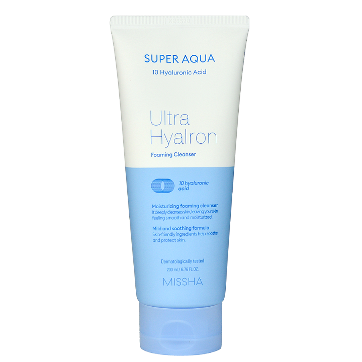 Missha Super Aqua Ultra Hyalron Foaming Cleanser -- Shop Korean Japanese Taiwanese skincare in Canada & USA at Chuusi.ca