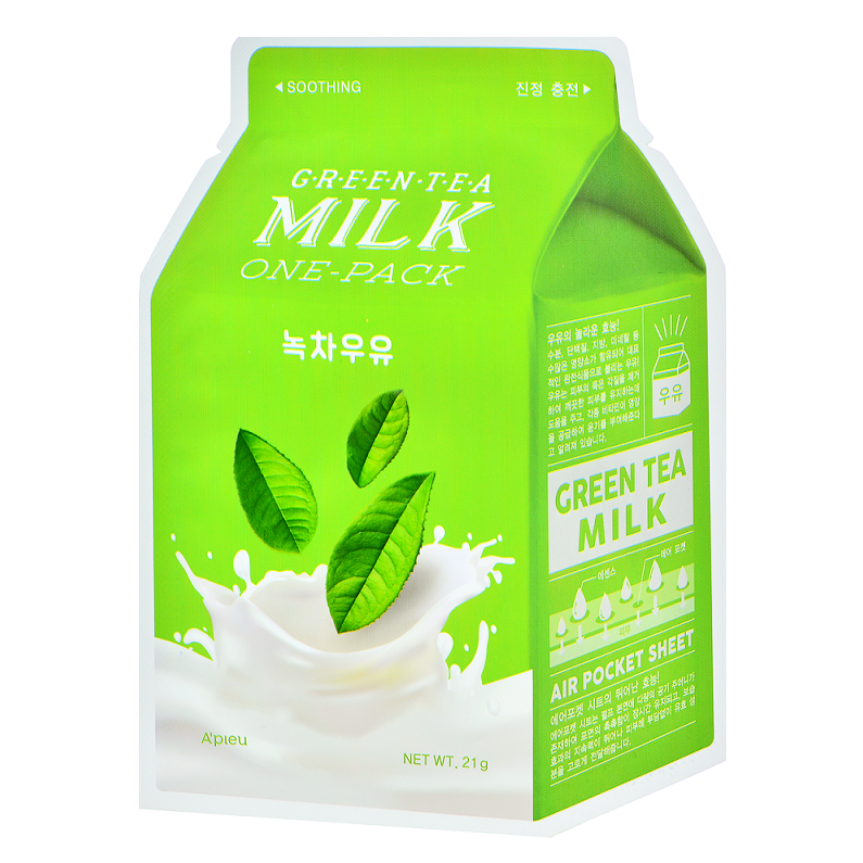 A'PIEU Green Tea Milk One-Pack | Shop Korean sheet masks in Canada & USA at Chuusi.ca