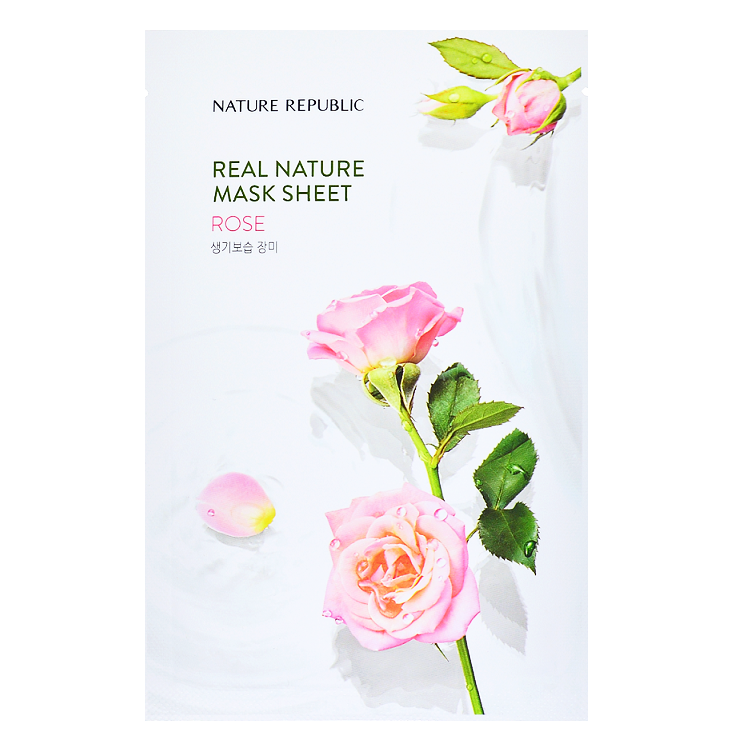 NATURE REPUBLIC Real Nature Mask Sheet - Rose | Shop Korean Sheet Masks in Canada & USA at Chuusi.ca