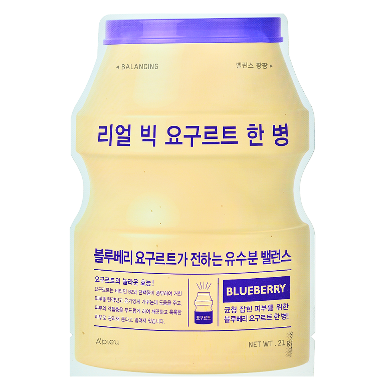 A'PIEU Real Big Yogurt One-Bottle - Blueberry | Shop Korean sheet masks in Canada & USA at Chuusi.ca