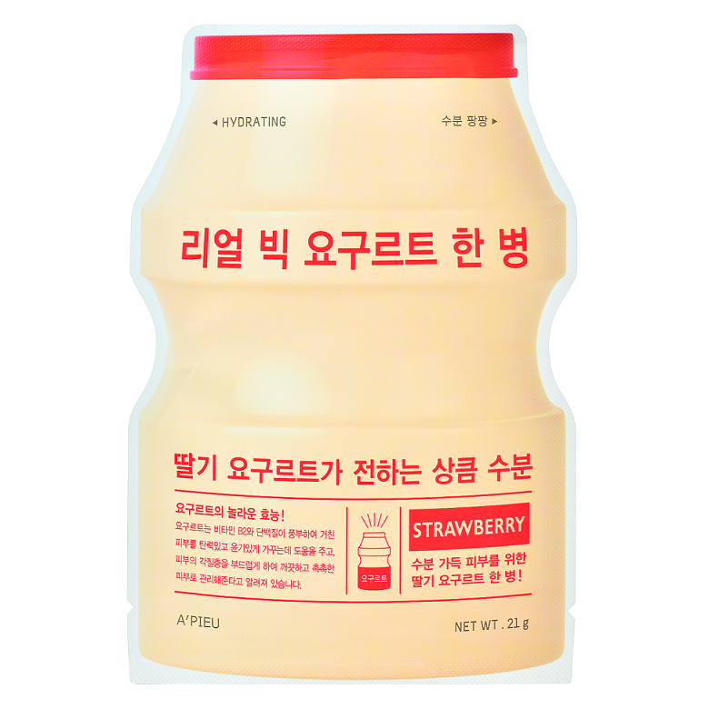 A'PIEU Real Big Yogurt One-Bottle - Strawberry | Shop Korean sheet masks in Canada & USA at Chuusi.ca